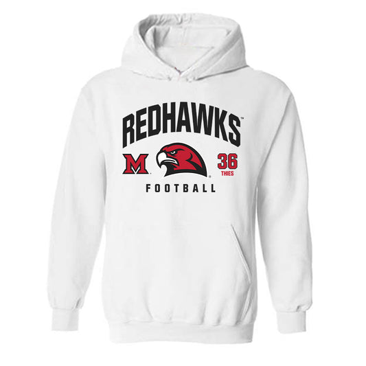 Miami of Ohio - NCAA Football : Tommy Thies - Classic Fashion Shersey Hooded Sweatshirt-0