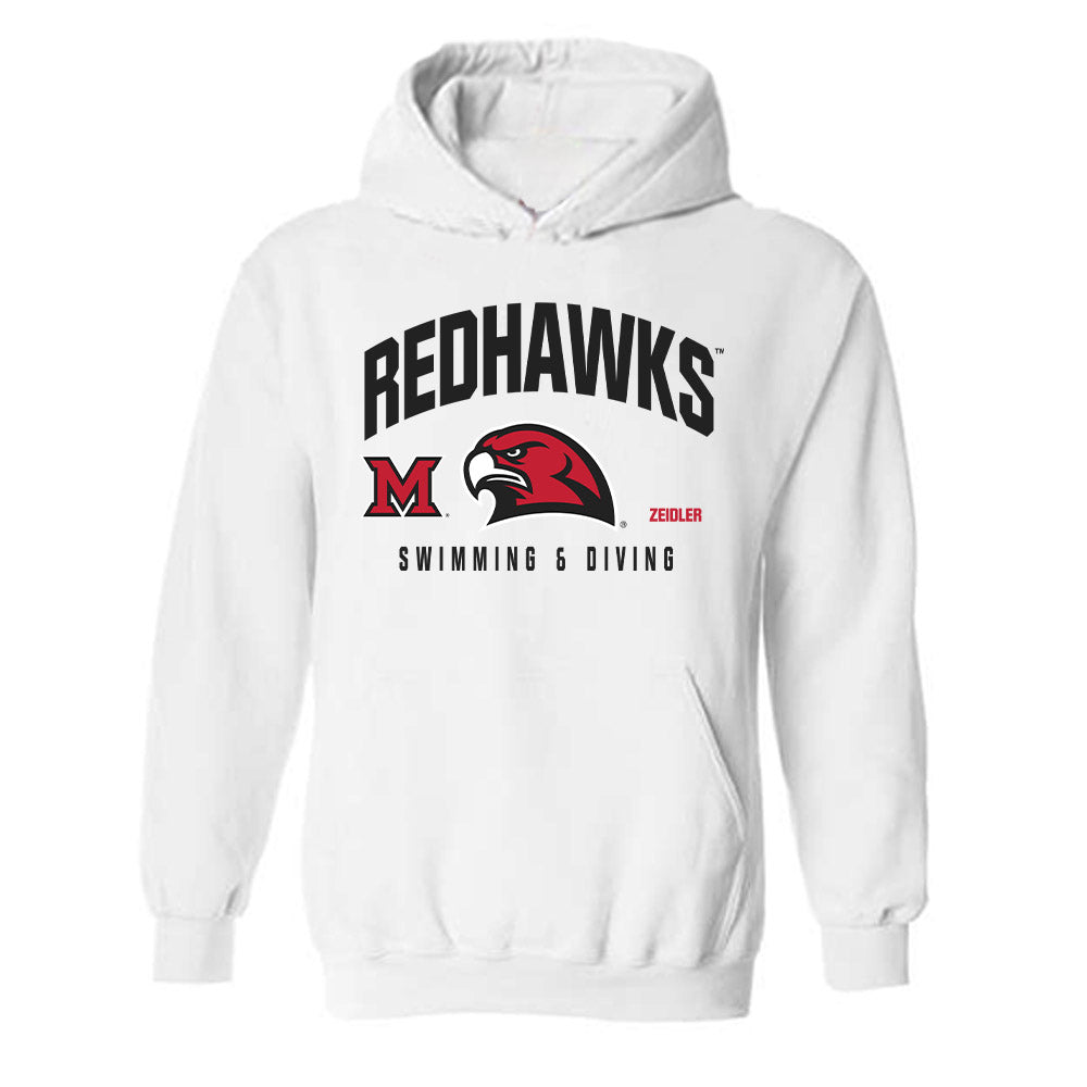 Miami of Ohio - NCAA Men's Swimming & Diving : John Zeidler - Classic Fashion Shersey Hooded Sweatshirt-0