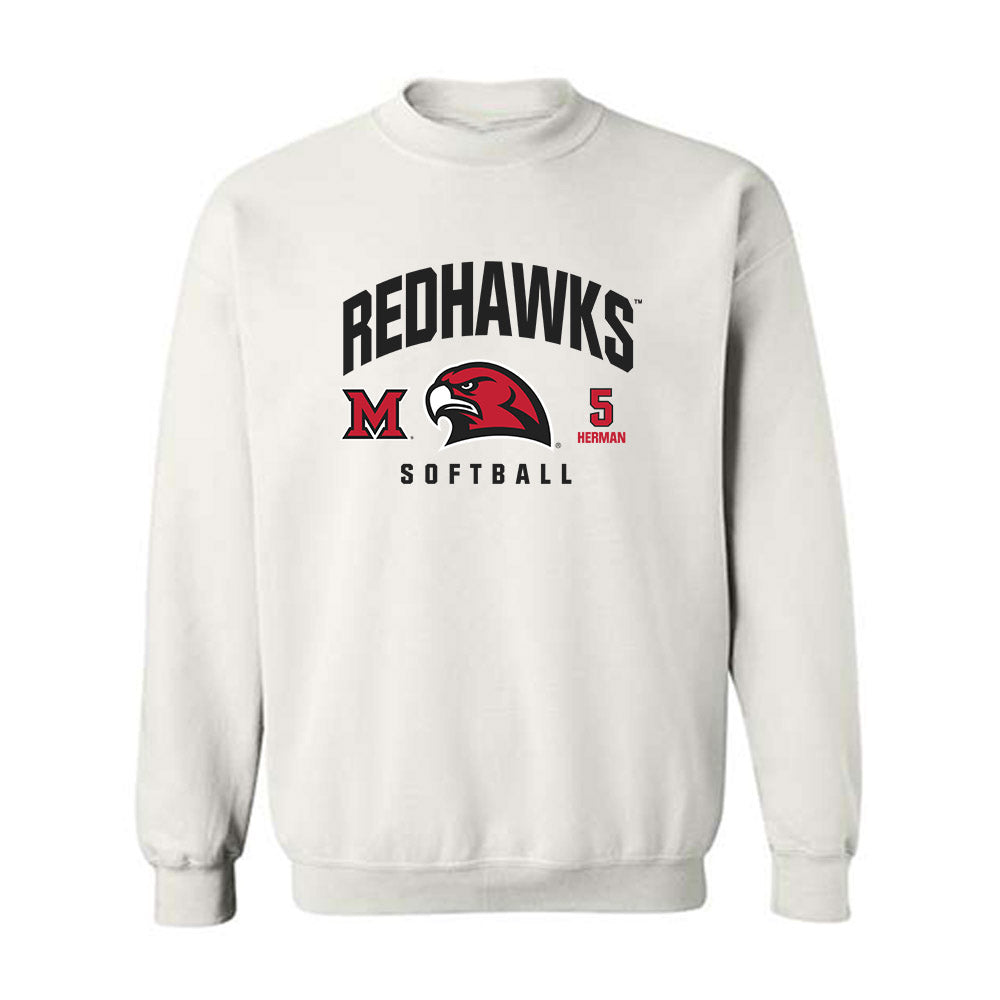 Miami of Ohio - NCAA Softball : Molly Herman - Classic Fashion Shersey Crewneck Sweatshirt-0