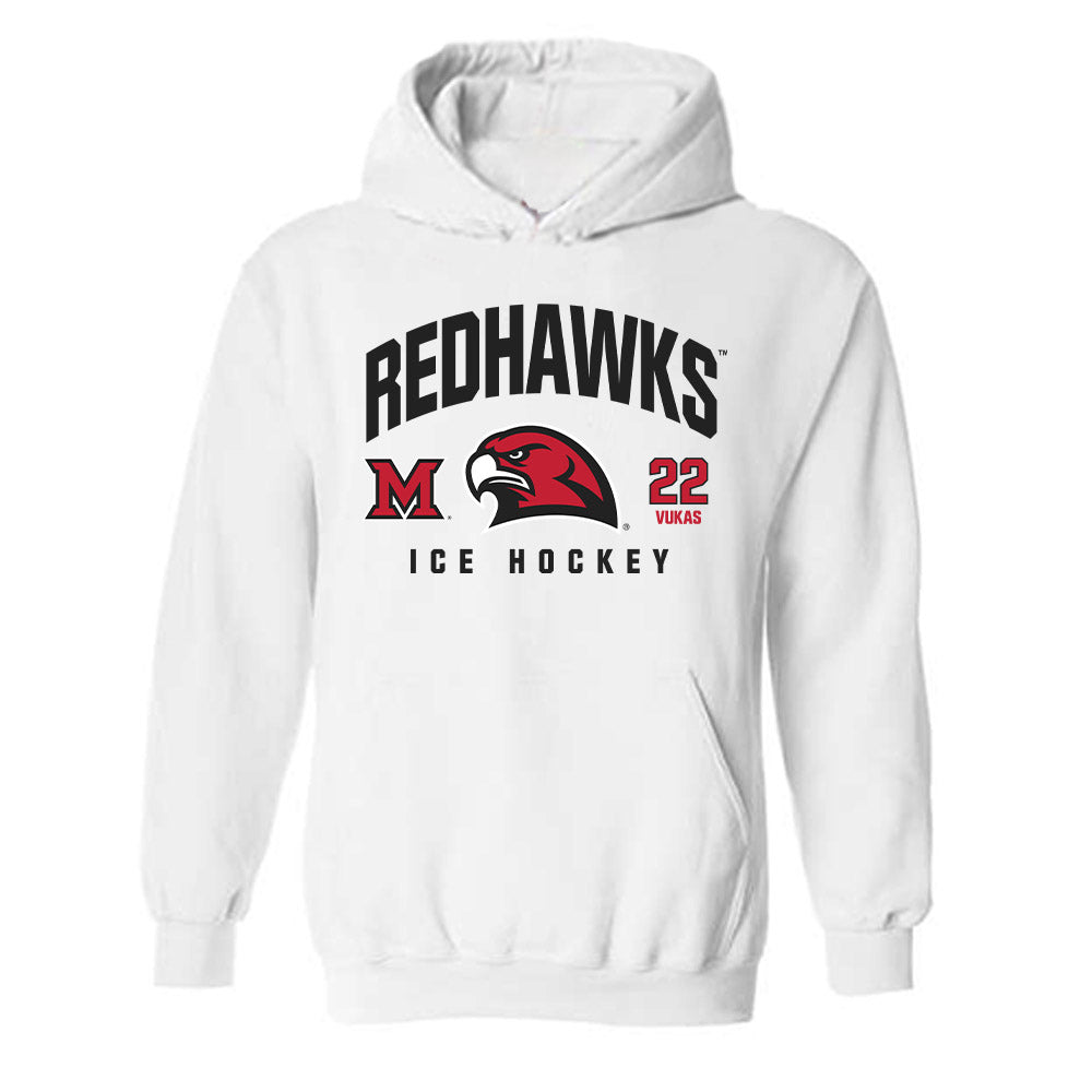 Miami of Ohio - NCAA Men's Ice Hockey : Branko Vukas - Classic Fashion Shersey Hooded Sweatshirt-0