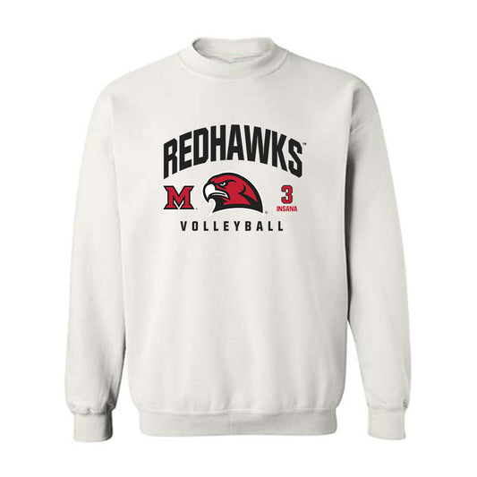 Miami of Ohio - NCAA Women's Volleyball : Maria Insana - Classic Fashion Shersey Crewneck Sweatshirt-0
