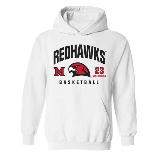 Miami of Ohio - NCAA Women's Basketball : Emily Vantimmeren - Classic Fashion Shersey Hooded Sweatshirt-0