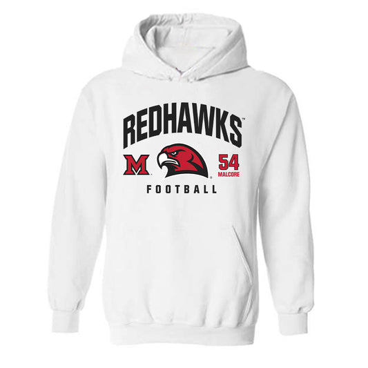 Miami of Ohio - NCAA Football : Evan Malcore - Classic Fashion Shersey Hooded Sweatshirt-0