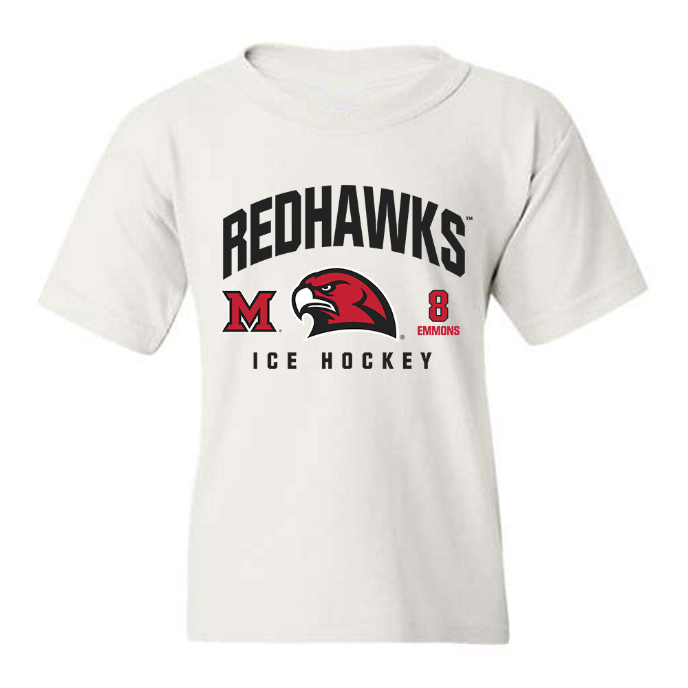 Miami of Ohio - NCAA Men's Ice Hockey : John Emmons - Classic Fashion Shersey Youth T-Shirt-0