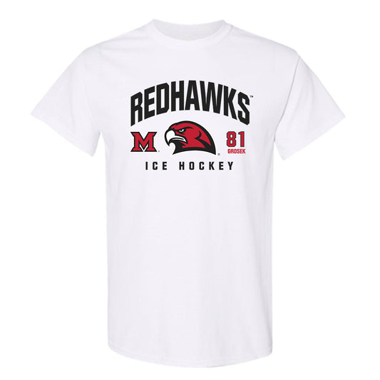 Miami of Ohio - NCAA Men's Ice Hockey : David Grosek - Classic Fashion Shersey T-Shirt-0
