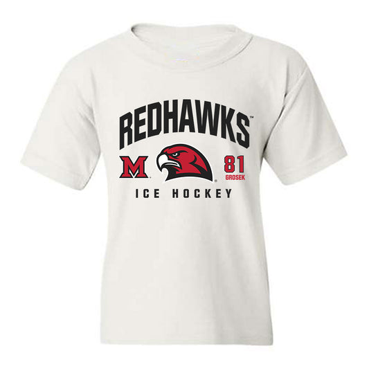 Miami of Ohio - NCAA Men's Ice Hockey : David Grosek - Classic Fashion Shersey Youth T-Shirt-0