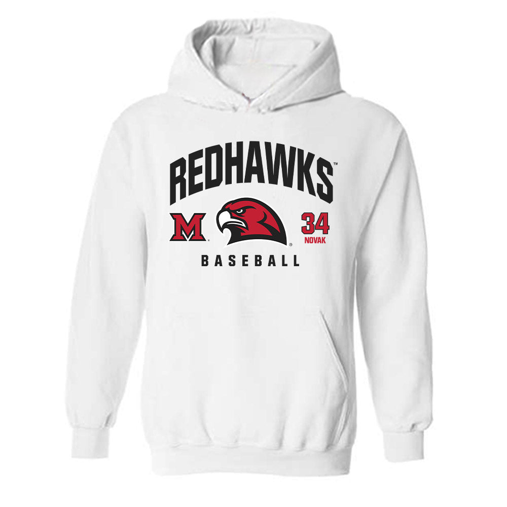 Miami of Ohio - NCAA Baseball : Cameron Novak - Classic Fashion Shersey Hooded Sweatshirt-0