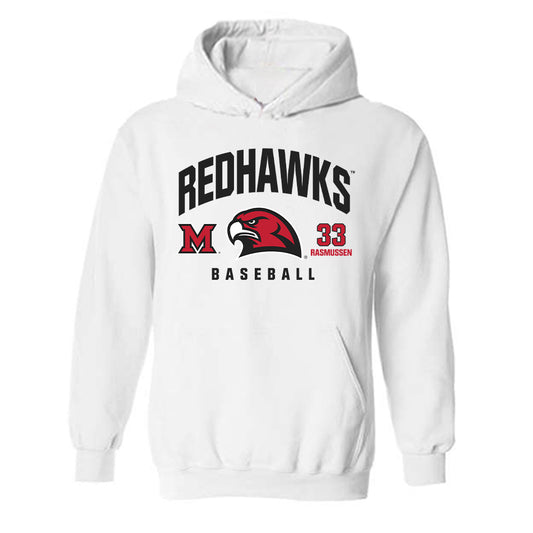 Miami of Ohio - NCAA Baseball : Jamie Rasmussen - Classic Fashion Shersey Hooded Sweatshirt-0