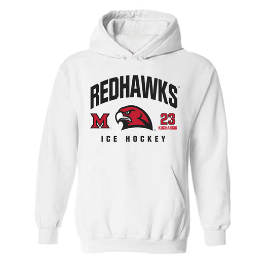 Miami of Ohio - NCAA Men's Ice Hockey : Matous Kucharcik - Classic Fashion Shersey Hooded Sweatshirt-0