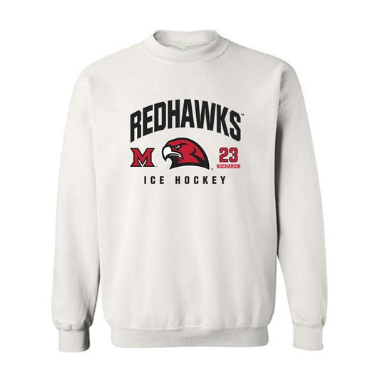 Miami of Ohio - NCAA Men's Ice Hockey : Matous Kucharcik - Classic Fashion Shersey Crewneck Sweatshirt-0