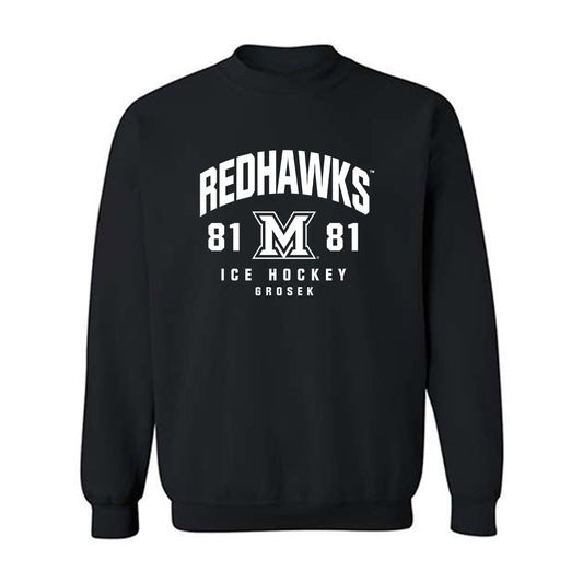 Miami of Ohio - NCAA Men's Ice Hockey : David Grosek - Fashion Shersey Crewneck Sweatshirt-0
