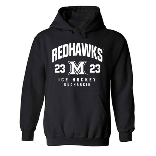 Miami of Ohio - NCAA Men's Ice Hockey : Matous Kucharcik - Fashion Shersey Hooded Sweatshirt-0