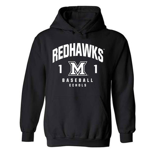 Miami of Ohio - NCAA Baseball : Taylor Echols - Fashion Shersey Hooded Sweatshirt-0