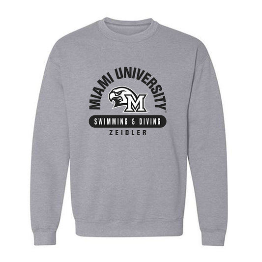 Miami of Ohio - NCAA Men's Swimming & Diving : John Zeidler - Classic Fashion Shersey Crewneck Sweatshirt-0