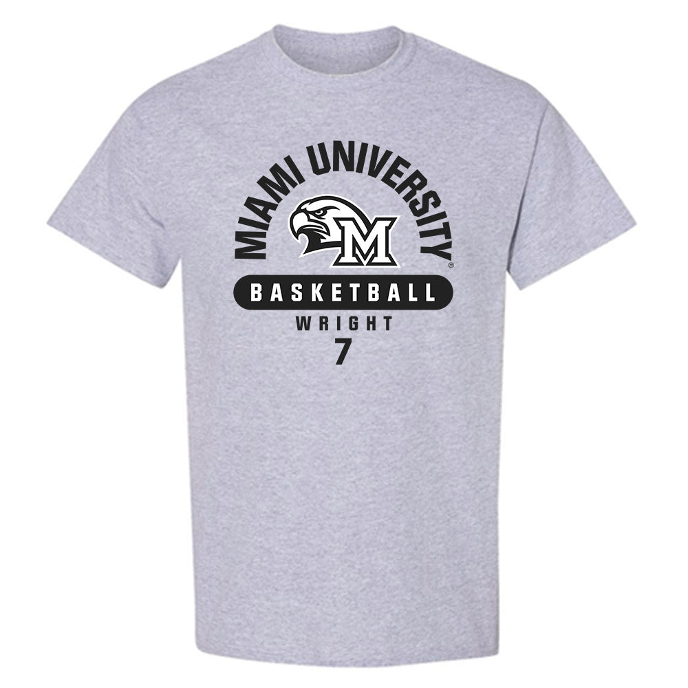 Miami of Ohio - NCAA Men's Basketball : Ethan Wright - Classic Fashion Shersey T-Shirt-0