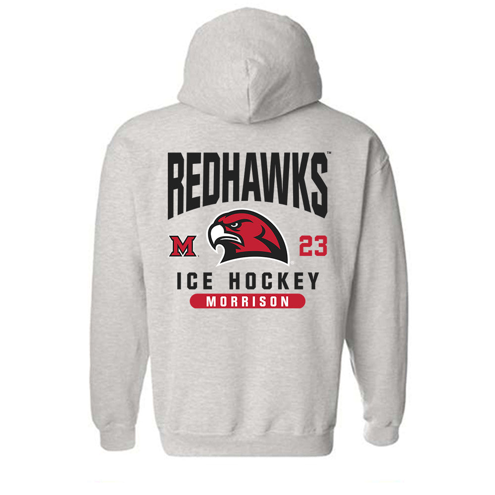 Miami of Ohio - Men's Ice Hockey Alumni : Brayden Morrison - Classic Fashion Shersey Hooded Sweatshirt-1
