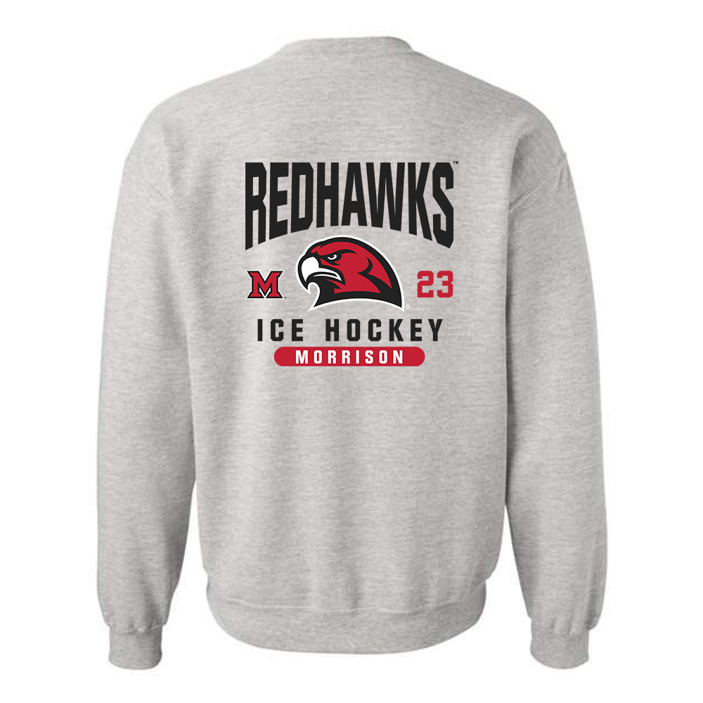 Miami of Ohio - Men's Ice Hockey Alumni : Brayden Morrison - Classic Fashion Shersey Crewneck Sweatshirt-0