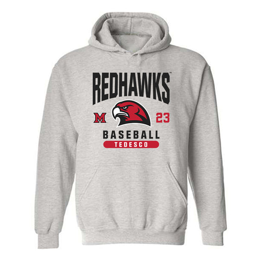Miami of Ohio - NCAA Baseball : Jake Tedesco - Classic Fashion Shersey Hooded Sweatshirt-0