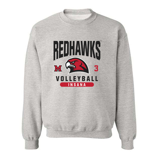 Miami of Ohio - NCAA Women's Volleyball : Maria Insana - Classic Fashion Shersey Crewneck Sweatshirt-0