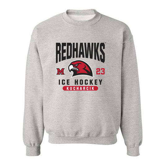 Miami of Ohio - NCAA Men's Ice Hockey : Matous Kucharcik - Classic Fashion Shersey Crewneck Sweatshirt-0