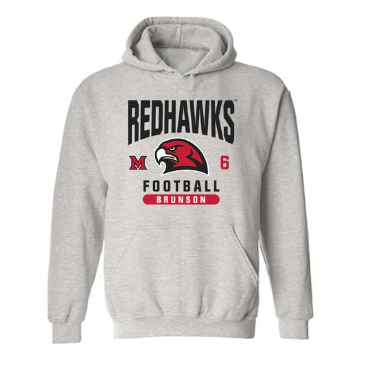 Miami of Ohio - Football Alumni : Jordan Brunson - Classic Fashion Shersey Hooded Sweatshirt-0