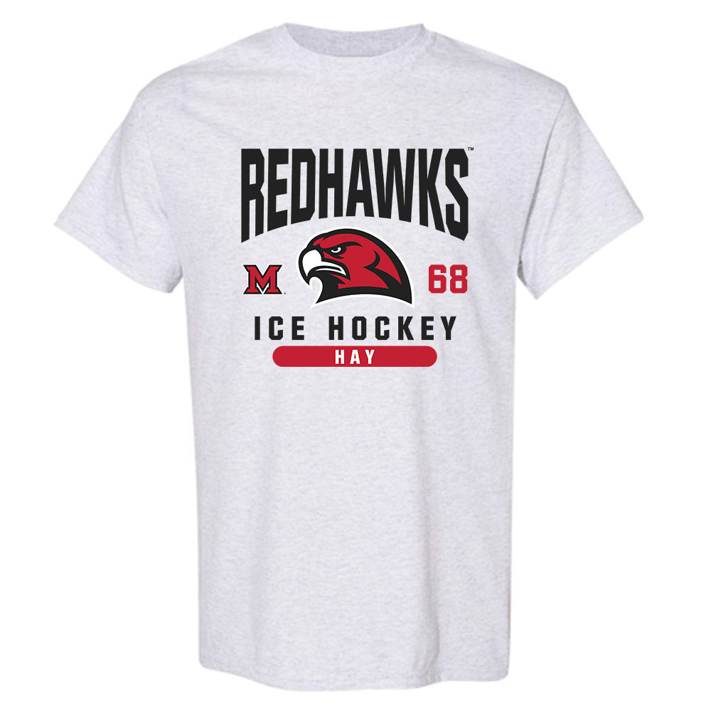 Miami of Ohio - NCAA Men's Ice Hockey : Ethan Hay - Classic Fashion Shersey T-Shirt-0