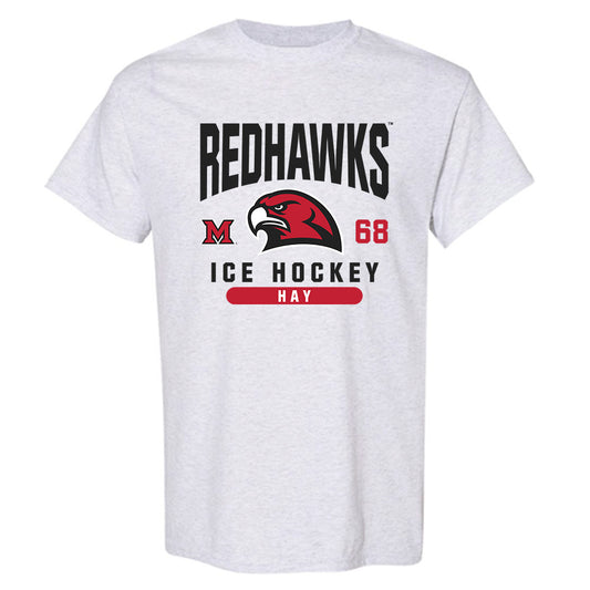Miami of Ohio - NCAA Men's Ice Hockey : Ethan Hay - Classic Fashion Shersey T-Shirt-0
