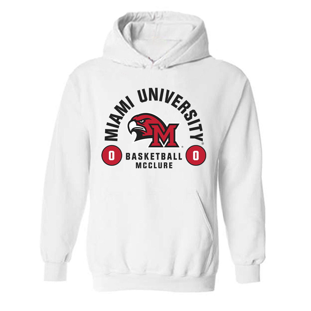 Miami of Ohio - NCAA Women's Basketball : Jaya McClure - Classic Fashion Shersey Hooded Sweatshirt-0