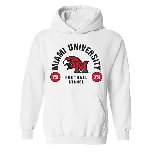 Miami of Ohio - NCAA Football : Jonathan Stangl - Classic Fashion Shersey Hooded Sweatshirt-0