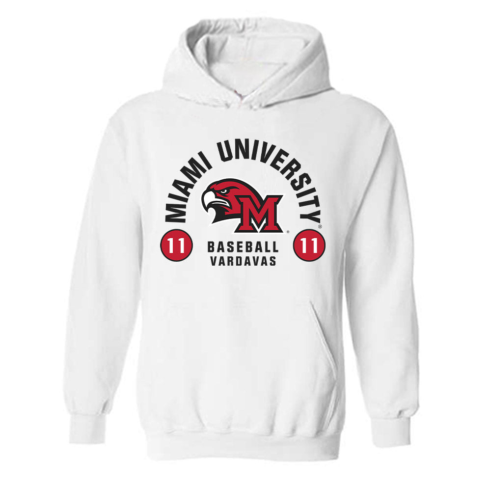 Miami of Ohio - NCAA Baseball : Nick Vardavas - Classic Fashion Shersey Hooded Sweatshirt-0