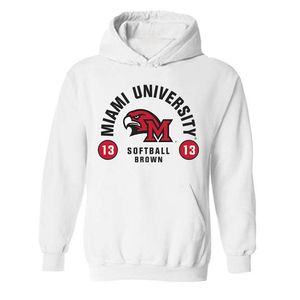 Miami of Ohio - NCAA Softball : Kendall Brown - Classic Fashion Shersey Hooded Sweatshirt-0