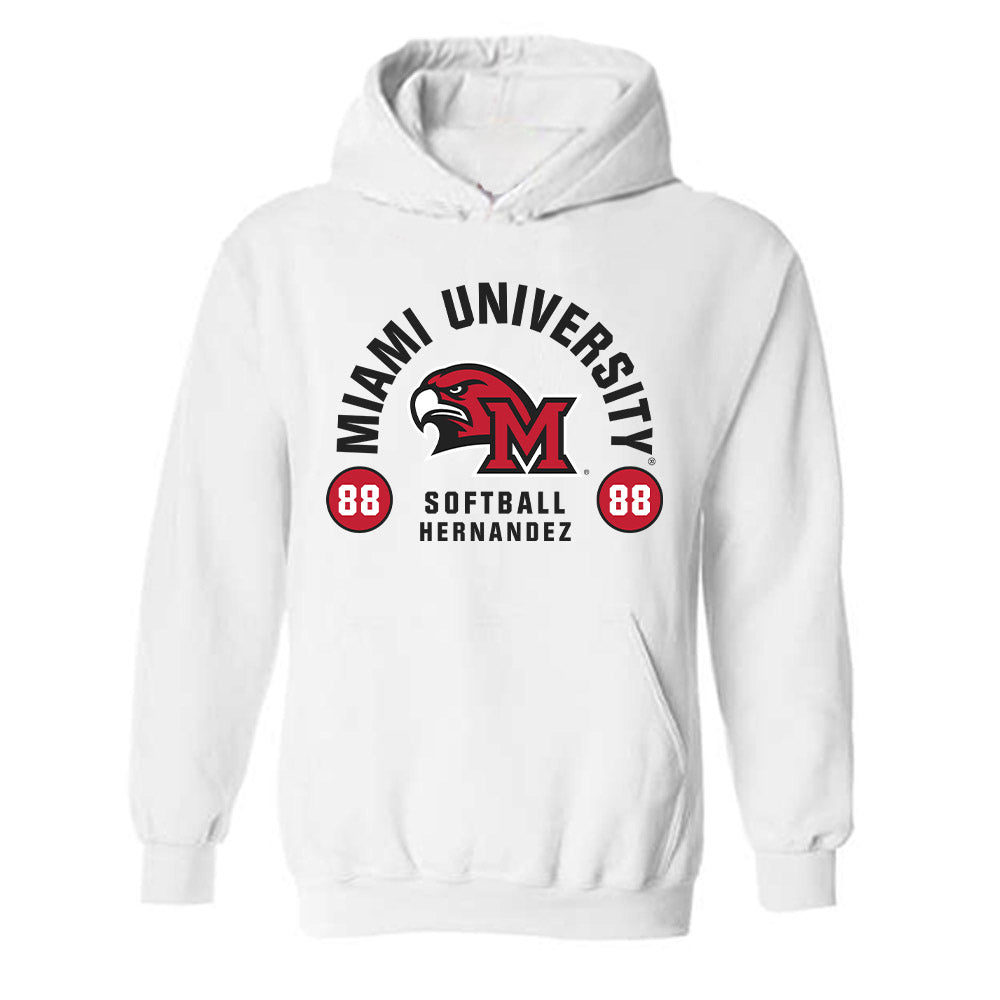 Miami of Ohio - NCAA Softball : Danitza Hernandez - Classic Fashion Shersey Hooded Sweatshirt-0