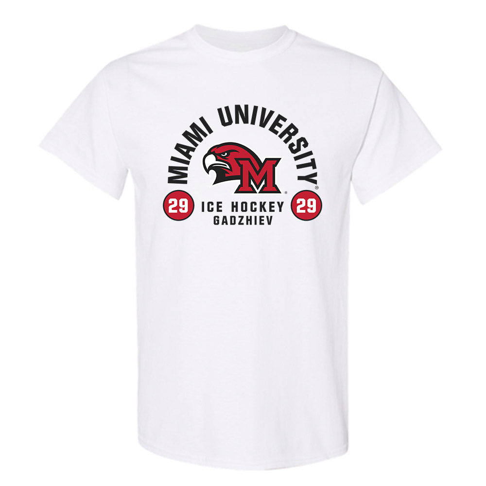 Miami of Ohio - NCAA Men's Ice Hockey : Shika Gadzhiev - Classic Fashion Shersey T-Shirt-0
