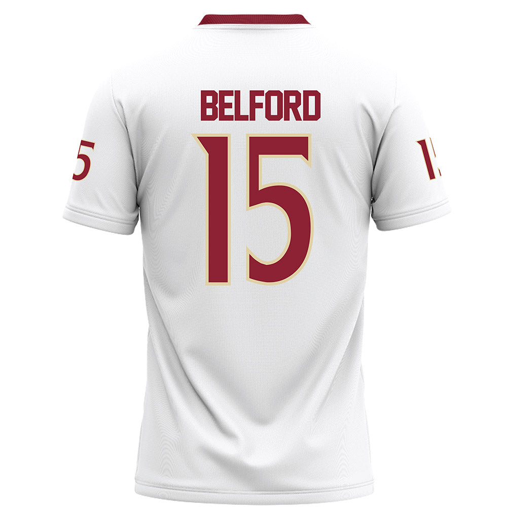 Elon - NCAA Football : Storm Belford - White Football Jersey-1