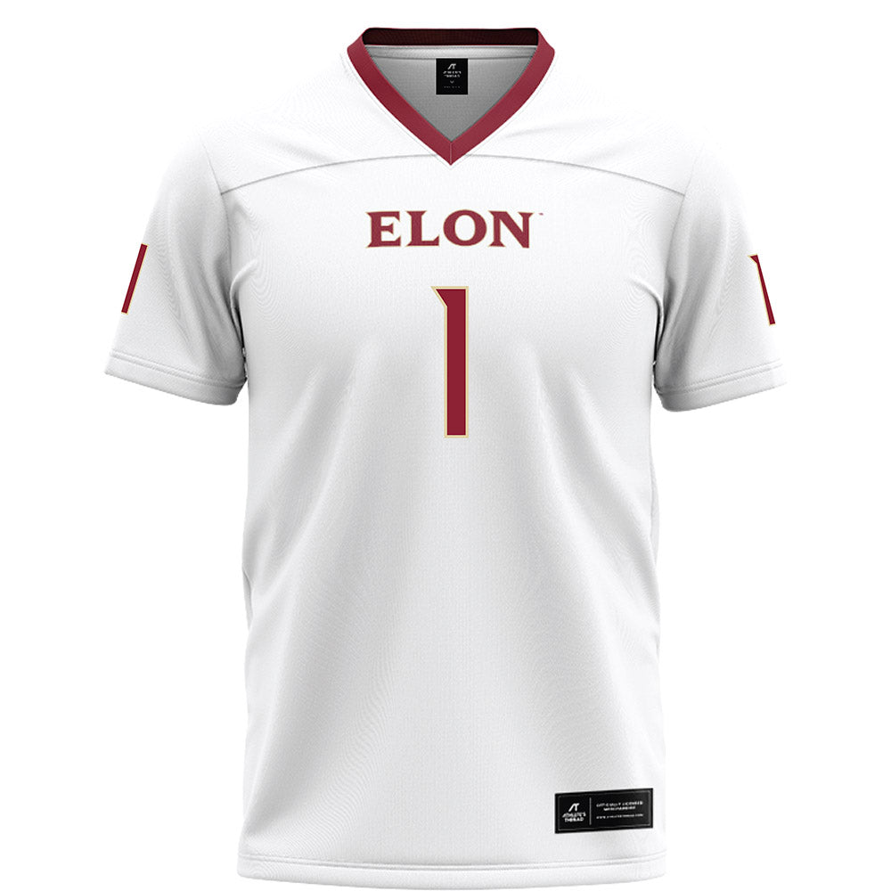 Elon - NCAA Football : Jevean Brown - White Football Jersey-0