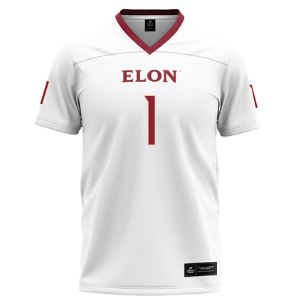 Elon - NCAA Football : Jevean Brown - White Football Jersey-0