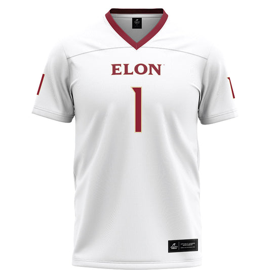 Elon - NCAA Football : Jevean Brown - White Football Jersey-0