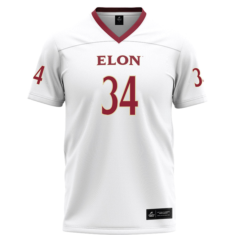 Elon - NCAA Football : Nathan Hayes - White Football Jersey-0