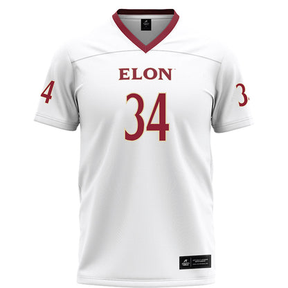 Elon - NCAA Football : Nathan Hayes - White Football Jersey-0