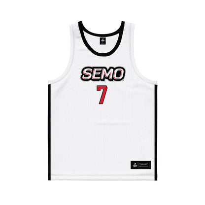 SEMO - NCAA Men's Basketball : Landren Blocker - White Basketball Jersey-0