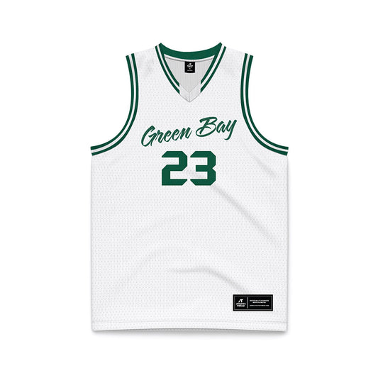 UW Green Bay - NCAA Men's Basketball : Caden Wilkins - White Basketball Jersey-0