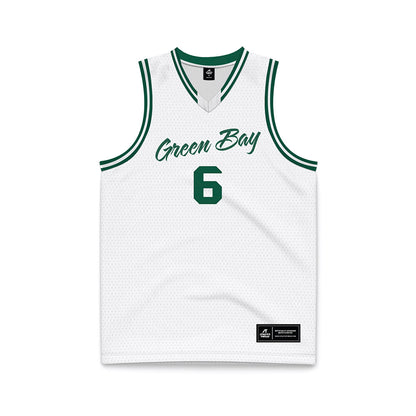 UW Green Bay - NCAA Men's Basketball : Vukasin Todorovic - White Basketball Jersey-0