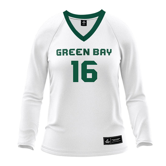 UW Green Bay - NCAA Women's Volleyball : Gillian Koning - White Volleyball Jersey-0