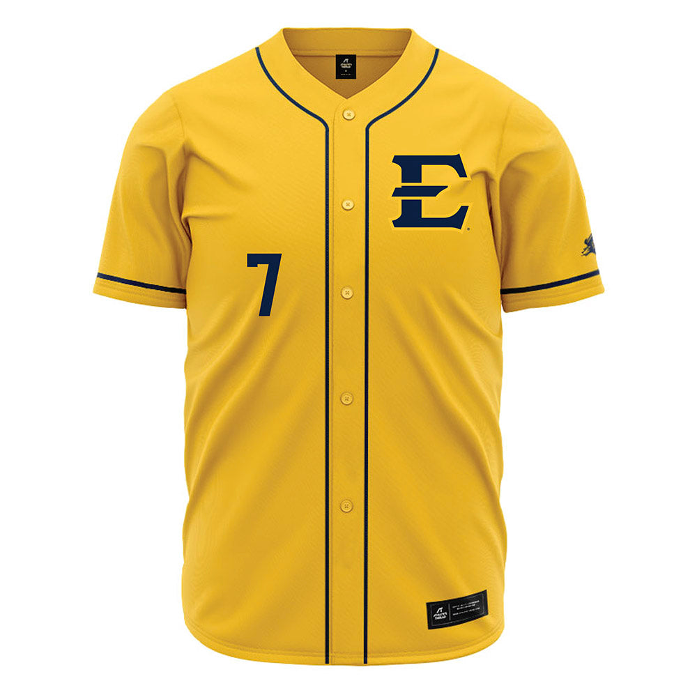 East Tennessee State - NCAA Baseball : Mason Ault - Gold Jersey-0