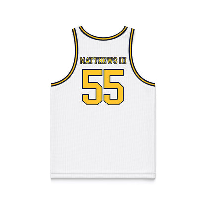 East Tennessee State - NCAA Men's Basketball : Milton Matthews III - White Basketball Jersey-1