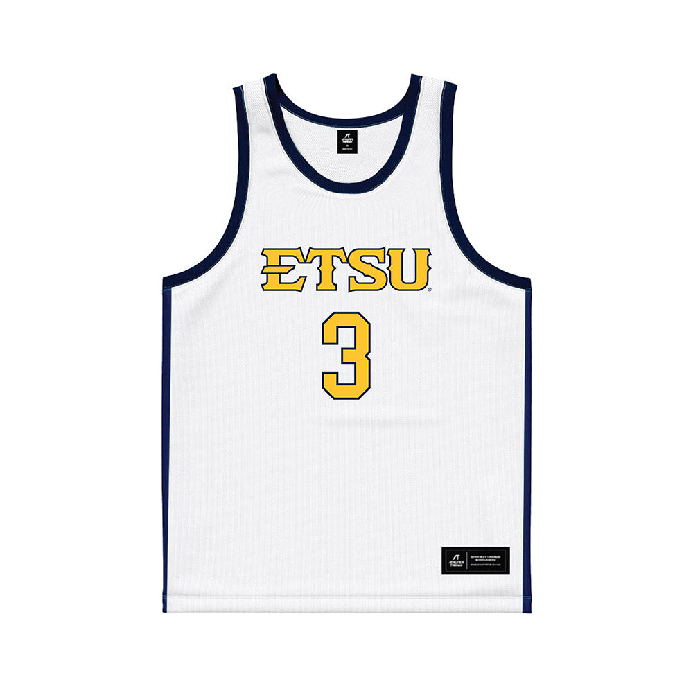 East Tennessee State - NCAA Women's Basketball : SaBreya Monsanto - White Basketball Jersey-0