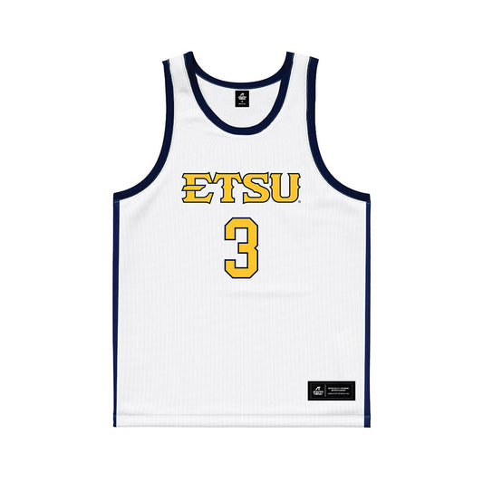 East Tennessee State - NCAA Women's Basketball : SaBreya Monsanto - White Basketball Jersey-0