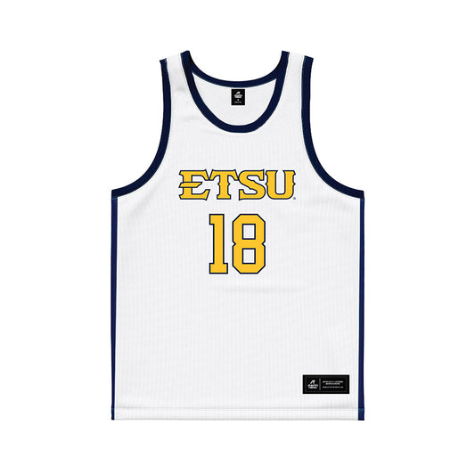 East Tennessee State - NCAA Women's Basketball : Elsa Vadfors - White Basketball Jersey-0