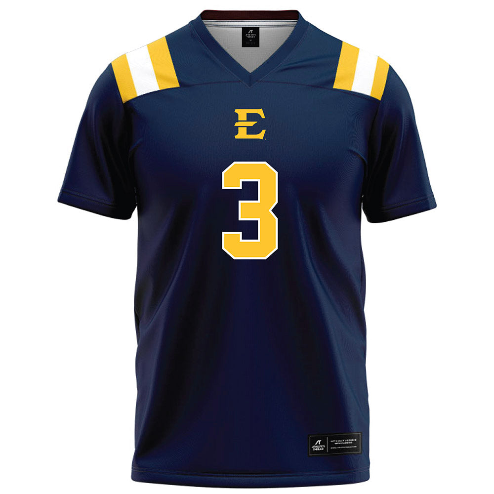 East Tennessee State - NCAA Football : Jarvis Johnson - Navy Football Jersey-0