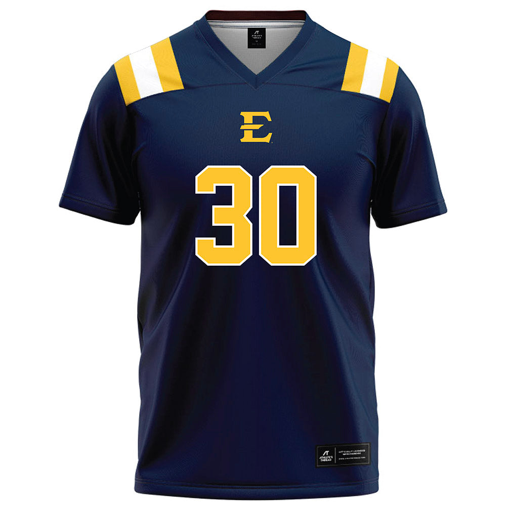 East Tennessee State - NCAA Football : Drew Armbrister - Navy Football Jersey-0